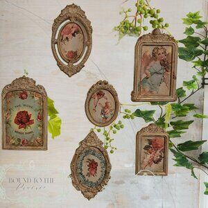Charming Set of Decorated Mini Frames for Easter / spring Decor! ~ Painted !